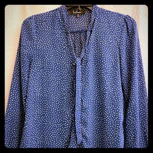 Lulu's polka dot tie neck blouse